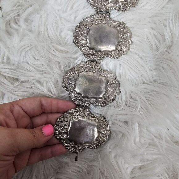 Elegantè NWT Vintage Concho Chain Chrome Belt 42" Western Rodeo - Picture 5 of 9